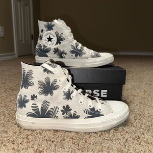Converse High-Top Sneakers with Floral Design
